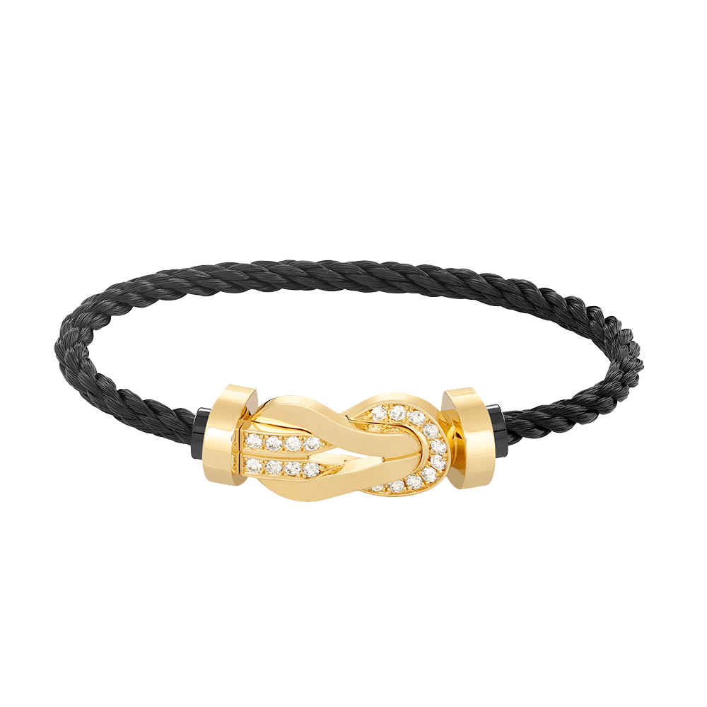 [Star Jewelry]CHANCE LARGE 8 FIGURE BUCKLE HALF DIAMOND BRACELET GOLD