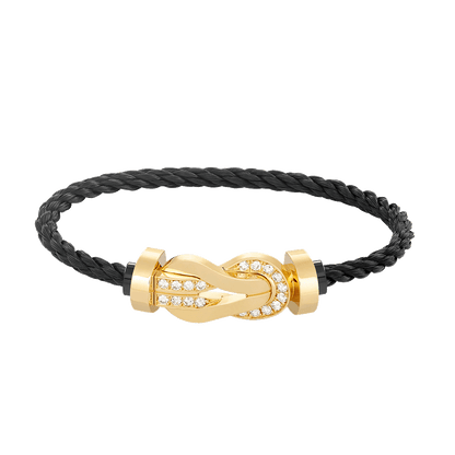 [Star Jewelry]CHANCE LARGE 8 FIGURE BUCKLE HALF DIAMOND BRACELET GOLD