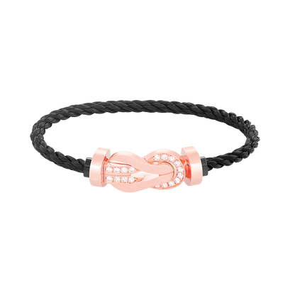 [Star Jewelry]CHANCE LARGE 8 FIGURE BUCKLE HALF DIAMOND BRACELET ROSE GOLD