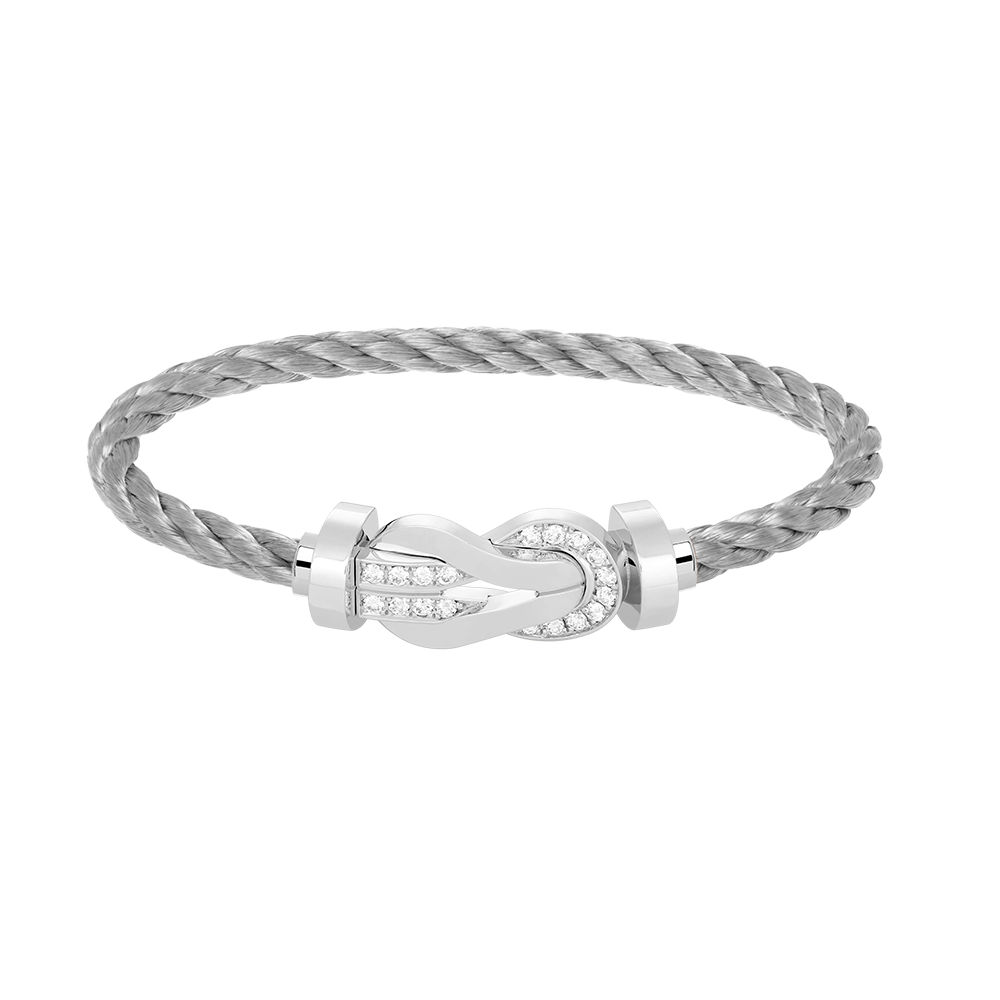 [Star Jewelry]CHANCE LARGE 8 FIGURE BUCKLE HALF DIAMOND BRACELET SILVER