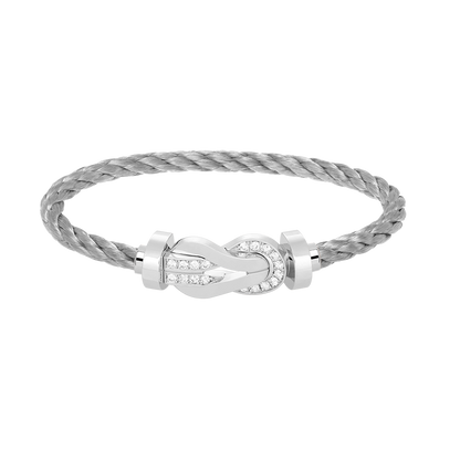 [Star Jewelry]CHANCE LARGE 8 FIGURE BUCKLE HALF DIAMOND BRACELET SILVER