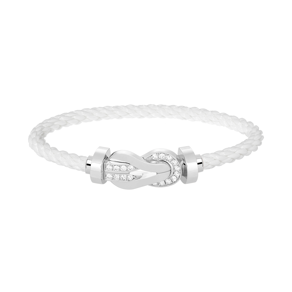 [Star Jewelry]CHANCE LARGE 8 FIGURE BUCKLE HALF DIAMOND BRACELET SILVER