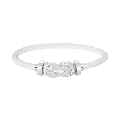 [Star Jewelry]CHANCE LARGE 8 FIGURE BUCKLE HALF DIAMOND BRACELET SILVER