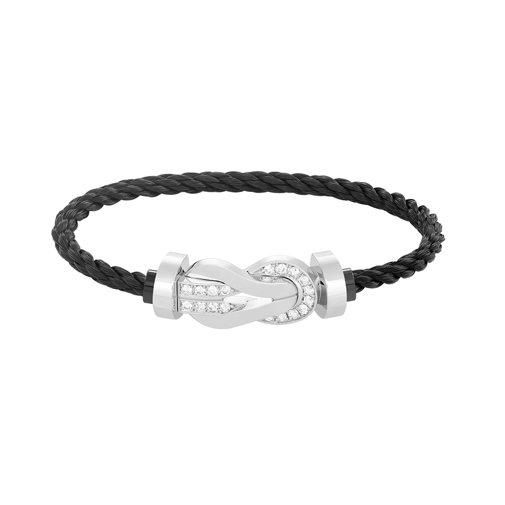 [Star Jewelry]CHANCE LARGE 8 FIGURE BUCKLE HALF DIAMOND BRACELET SILVER