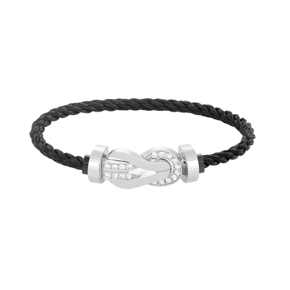 [Star Jewelry]CHANCE LARGE 8 FIGURE BUCKLE HALF DIAMOND BRACELET SILVER
