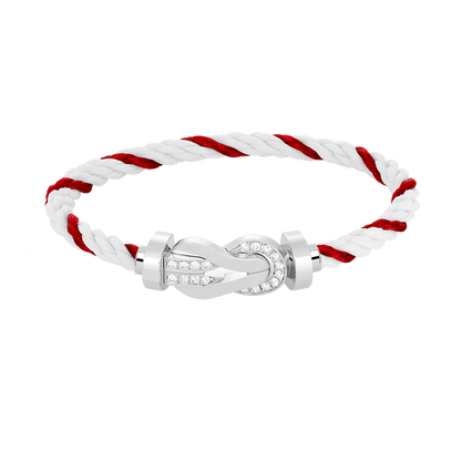 [Star Jewelry]CHANCE LARGE 8 FIGURE BUCKLE HALF DIAMOND BRACELET SILVER