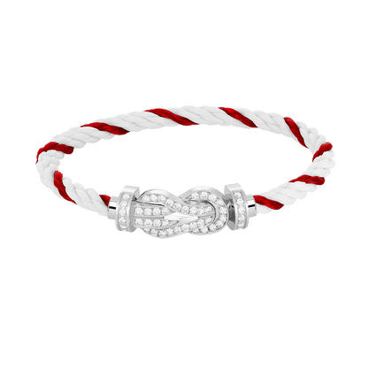 [Star Jewelry]CHANCE LARGE 8 FIGURE BUCKLE FULL DIAMOND BRACELET SILVER