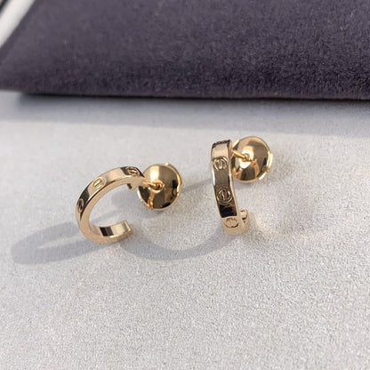[Star Jewelry]LOVE EARRINGS 2.65MM PINK GOLD