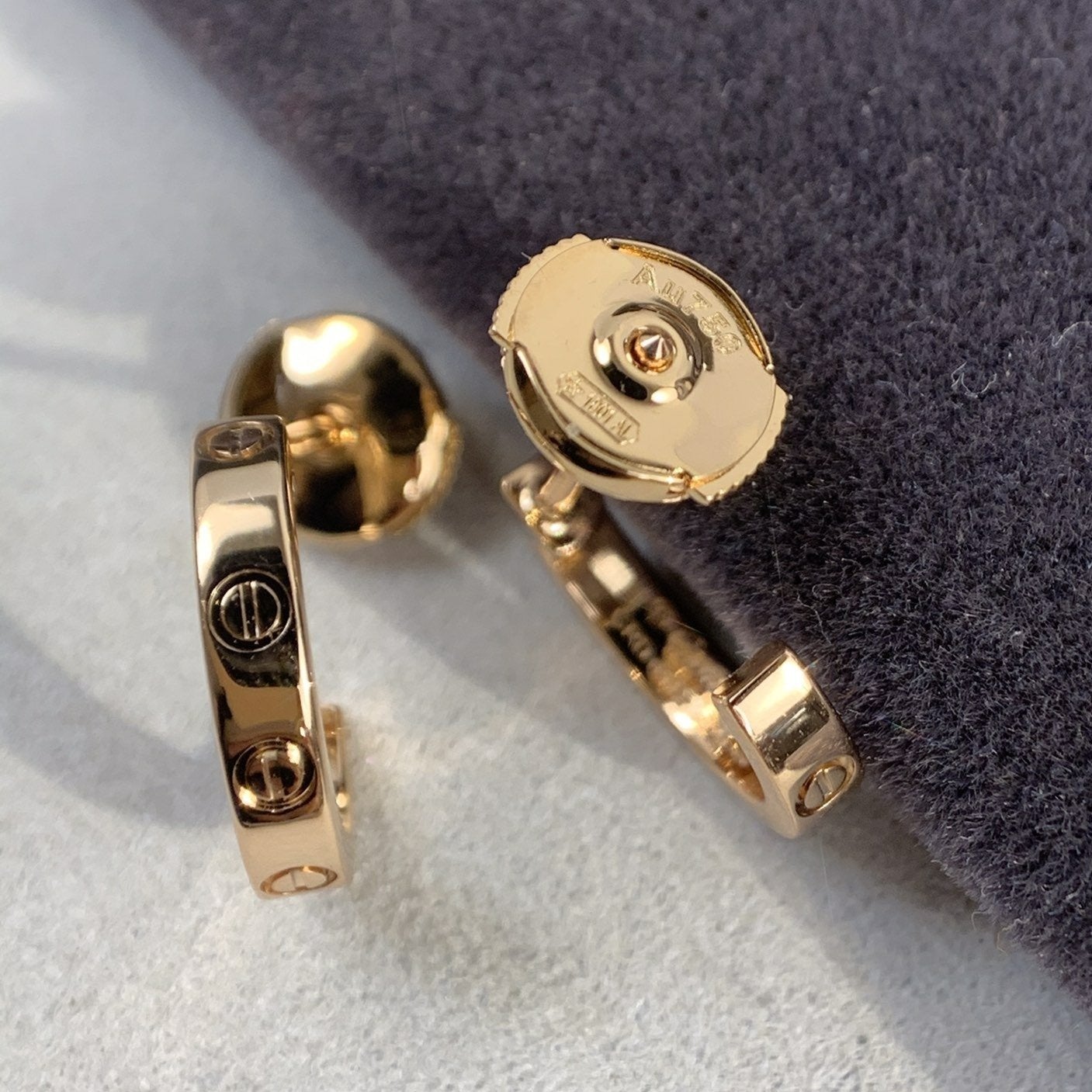 [Star Jewelry]LOVE EARRINGS 2.65MM PINK GOLD
