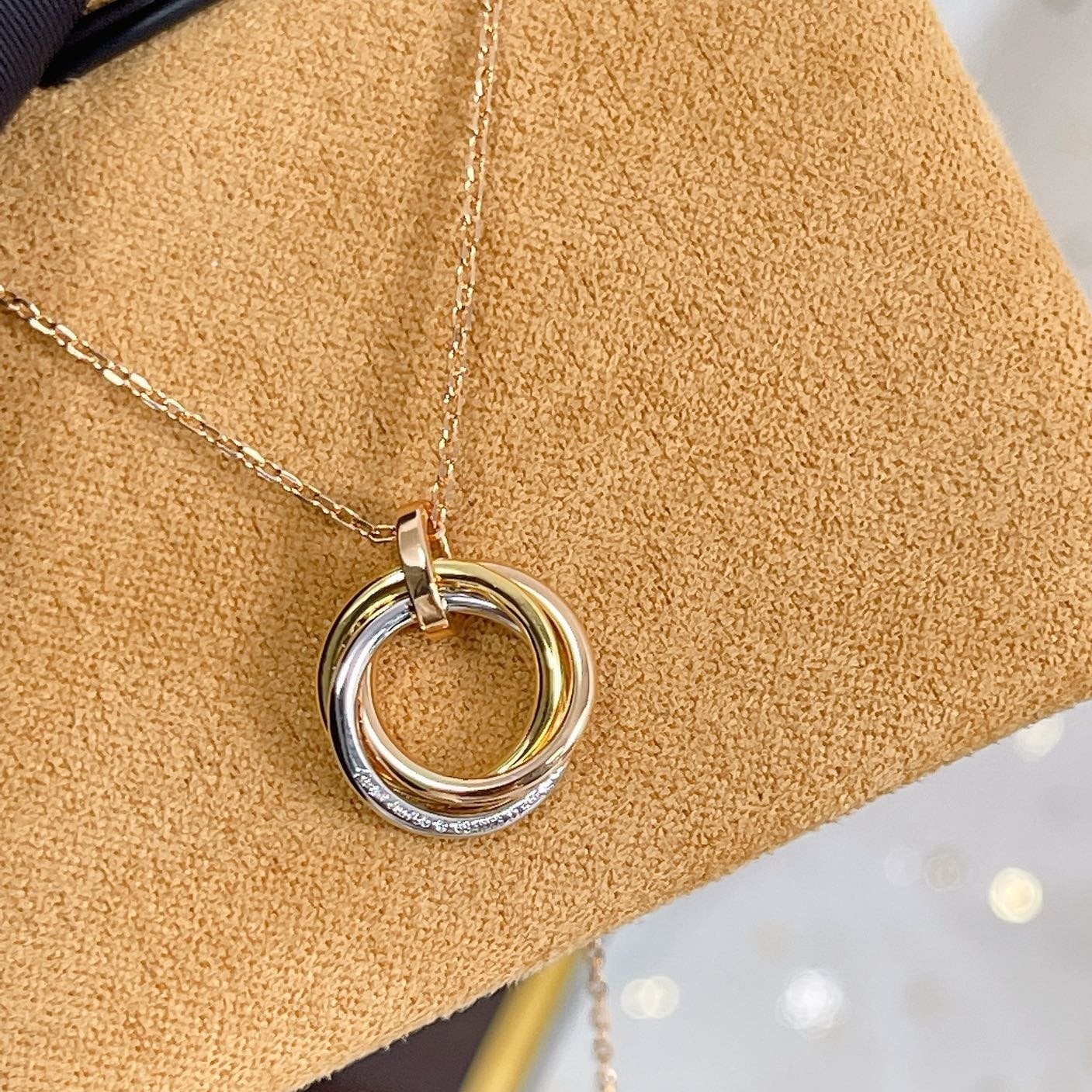 [Star Jewelry]TRINITY NECKLACE SILVER GOLD PINK GOLD DIAMONDS