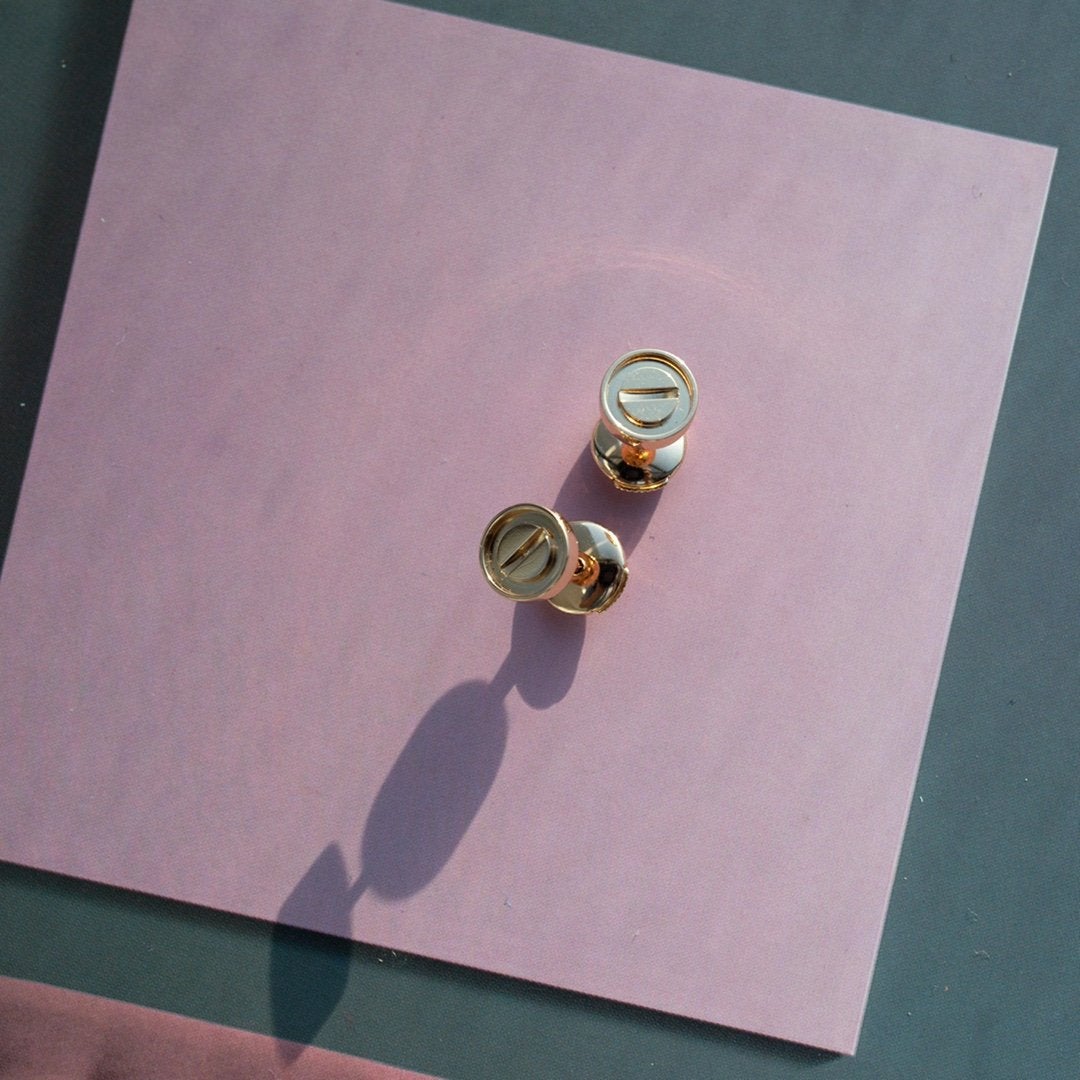 [Star Jewelry]LOVE EARRINGS PINK GOLD 10MM