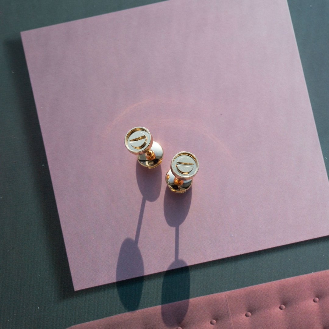 [Star Jewelry]LOVE EARRINGS PINK GOLD 10MM