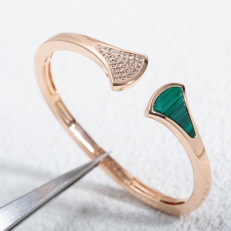 [Star Jewelry]DREAM BRACELET OPEN MALACHITE PINK GOLD