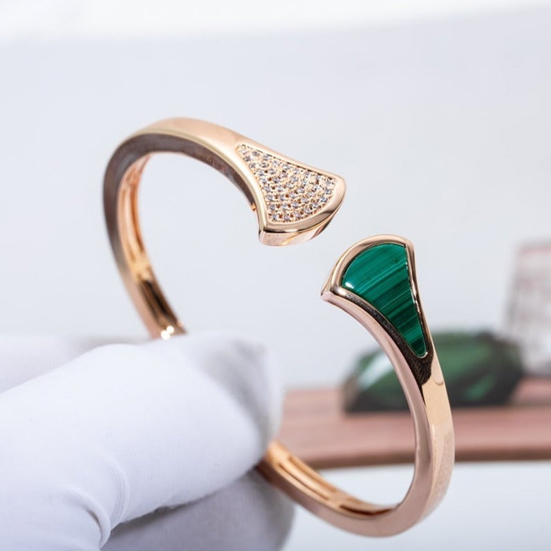 [Star Jewelry]DREAM BRACELET OPEN MALACHITE PINK GOLD