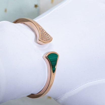 [Star Jewelry]DREAM BRACELET OPEN MALACHITE PINK GOLD