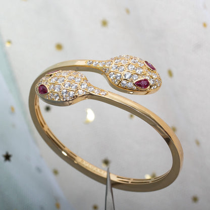 [Star Jewelry]SERPENTI BRACELET PINK GOLD DIAMOND DOUBLE SNAKE