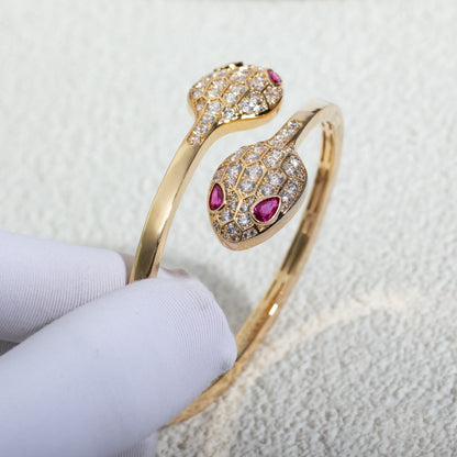[Star Jewelry]SERPENTI BRACELET PINK GOLD DIAMOND DOUBLE SNAKE