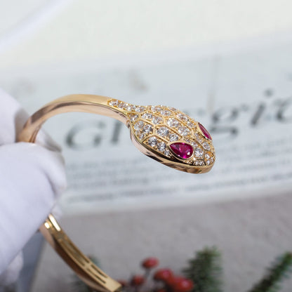 [Star Jewelry]SERPENTI BRACELET PINK GOLD DIAMOND DOUBLE SNAKE