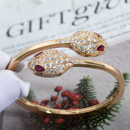 [Star Jewelry]SERPENTI BRACELET PINK GOLD DIAMOND DOUBLE SNAKE