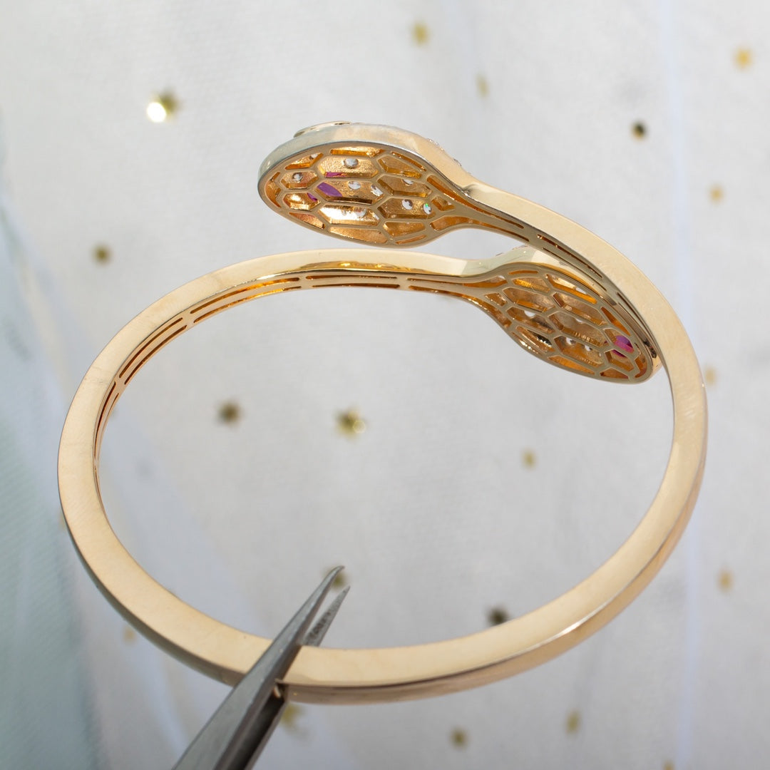 [Star Jewelry]SERPENTI BRACELET PINK GOLD DIAMOND DOUBLE SNAKE