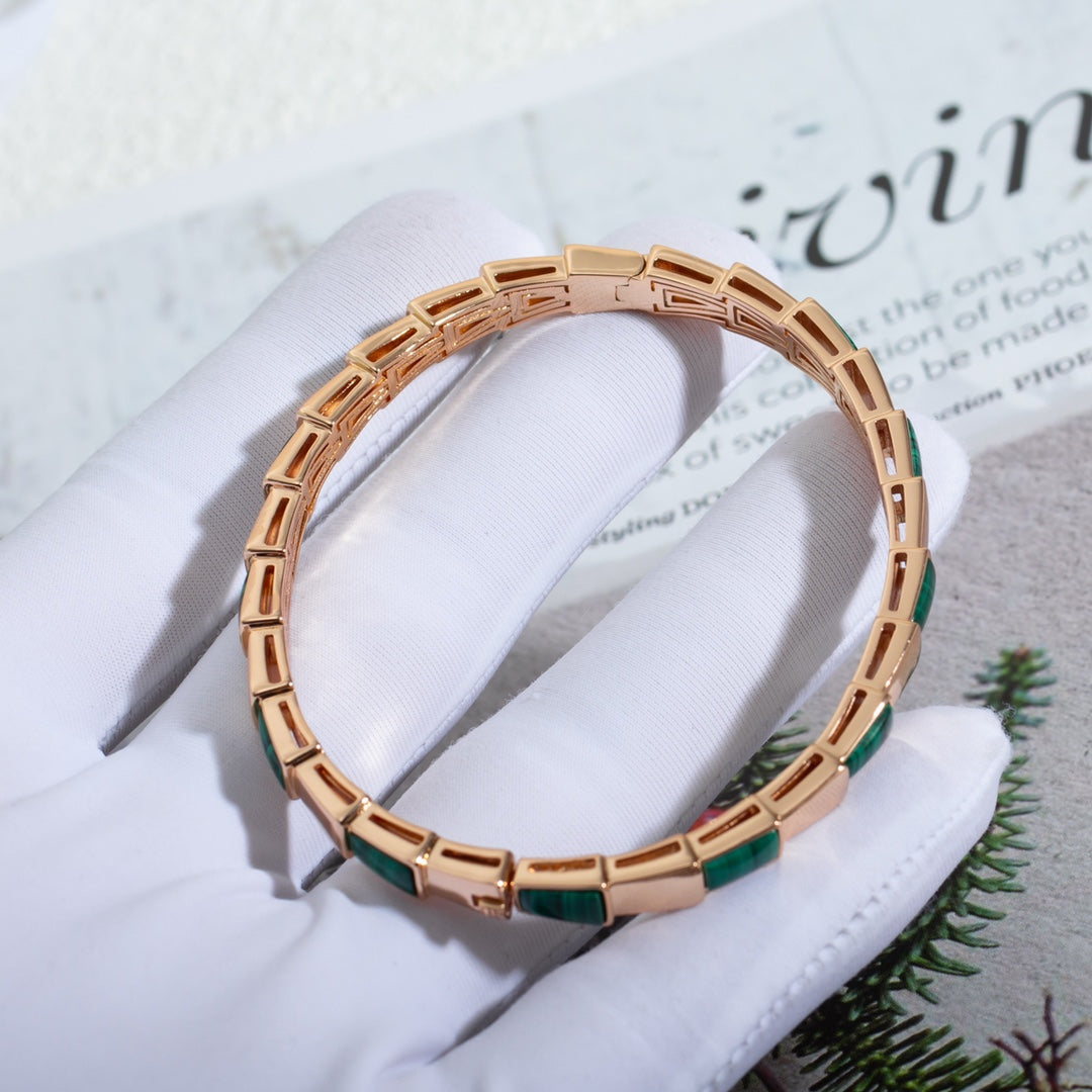 [Star Jewelry]SERPENTI BRACELET PINK GOLD MALACHITE