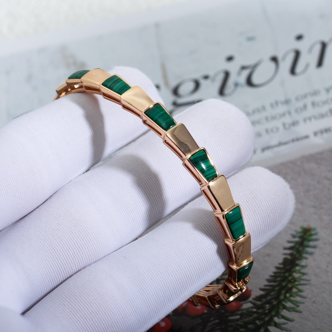 [Star Jewelry]SERPENTI BRACELET PINK GOLD MALACHITE
