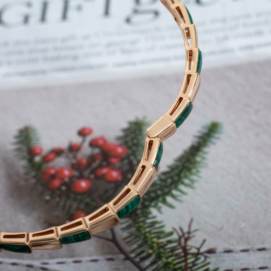 [Star Jewelry]SERPENTI BRACELET PINK GOLD MALACHITE