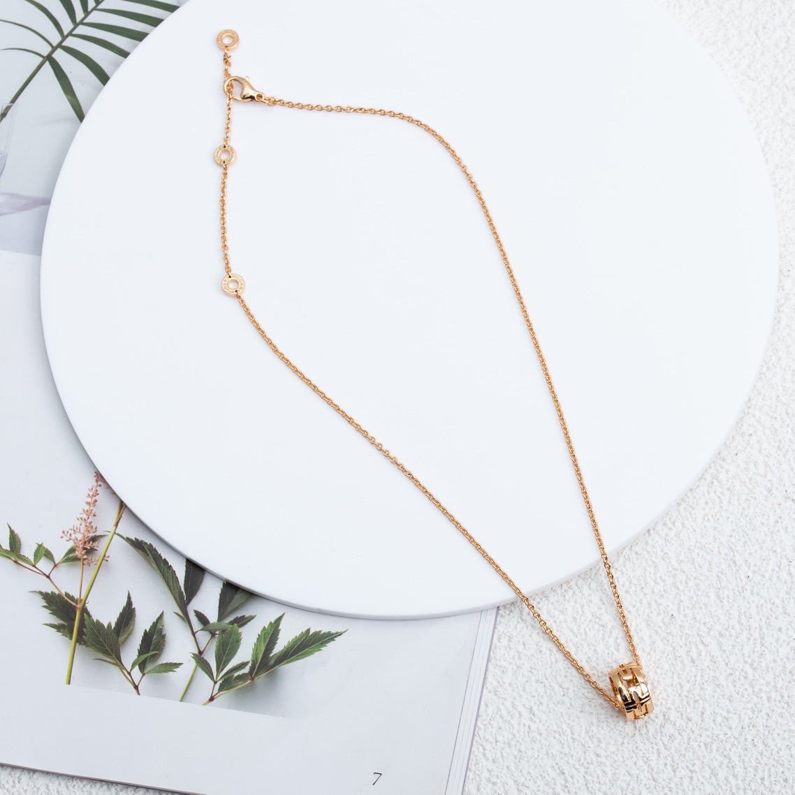 [Star Jewelry]PARENTESI NECKLACE PINK GOLD