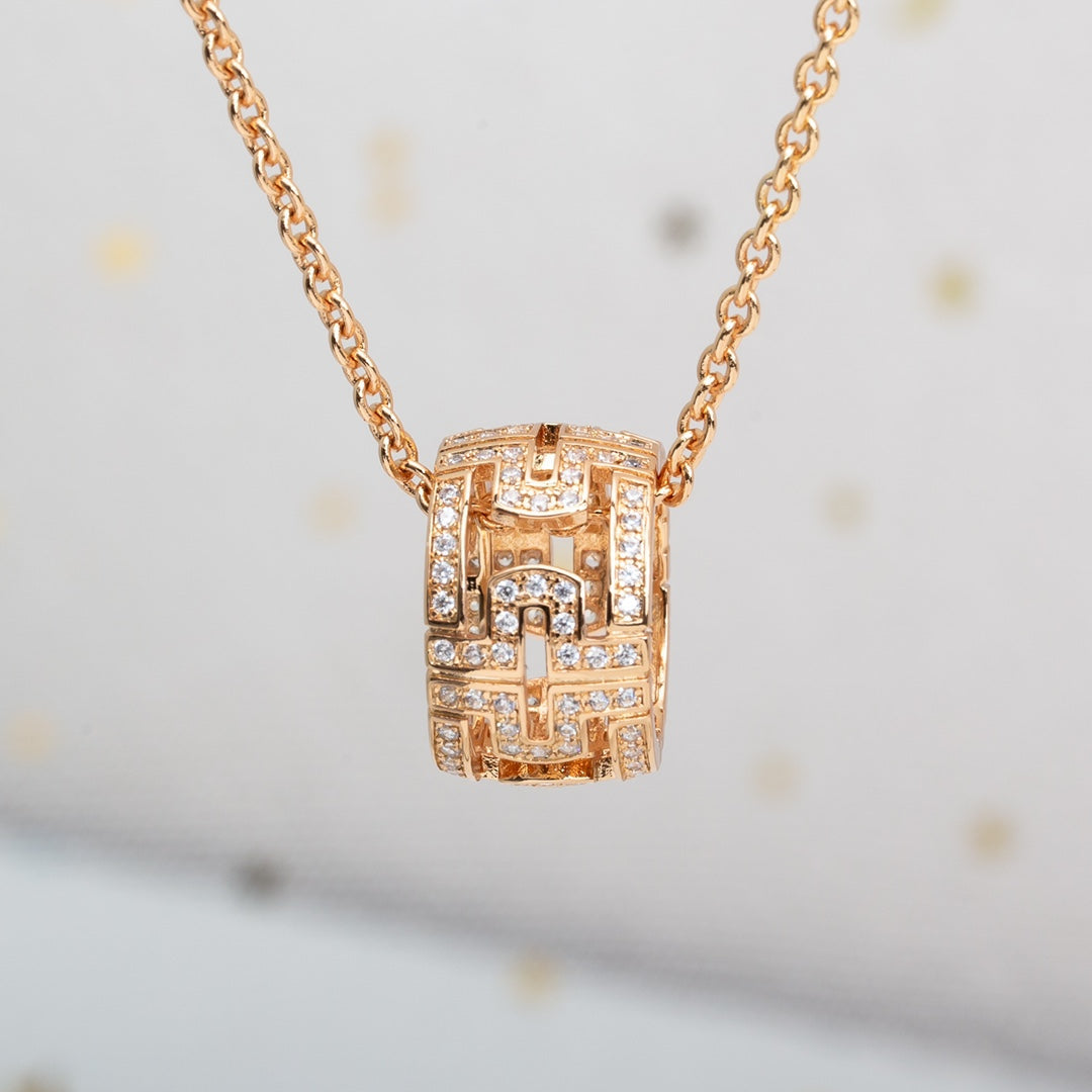 [Star Jewelry]PARENTESI NECKLACE PINK GOLD DIAMOND