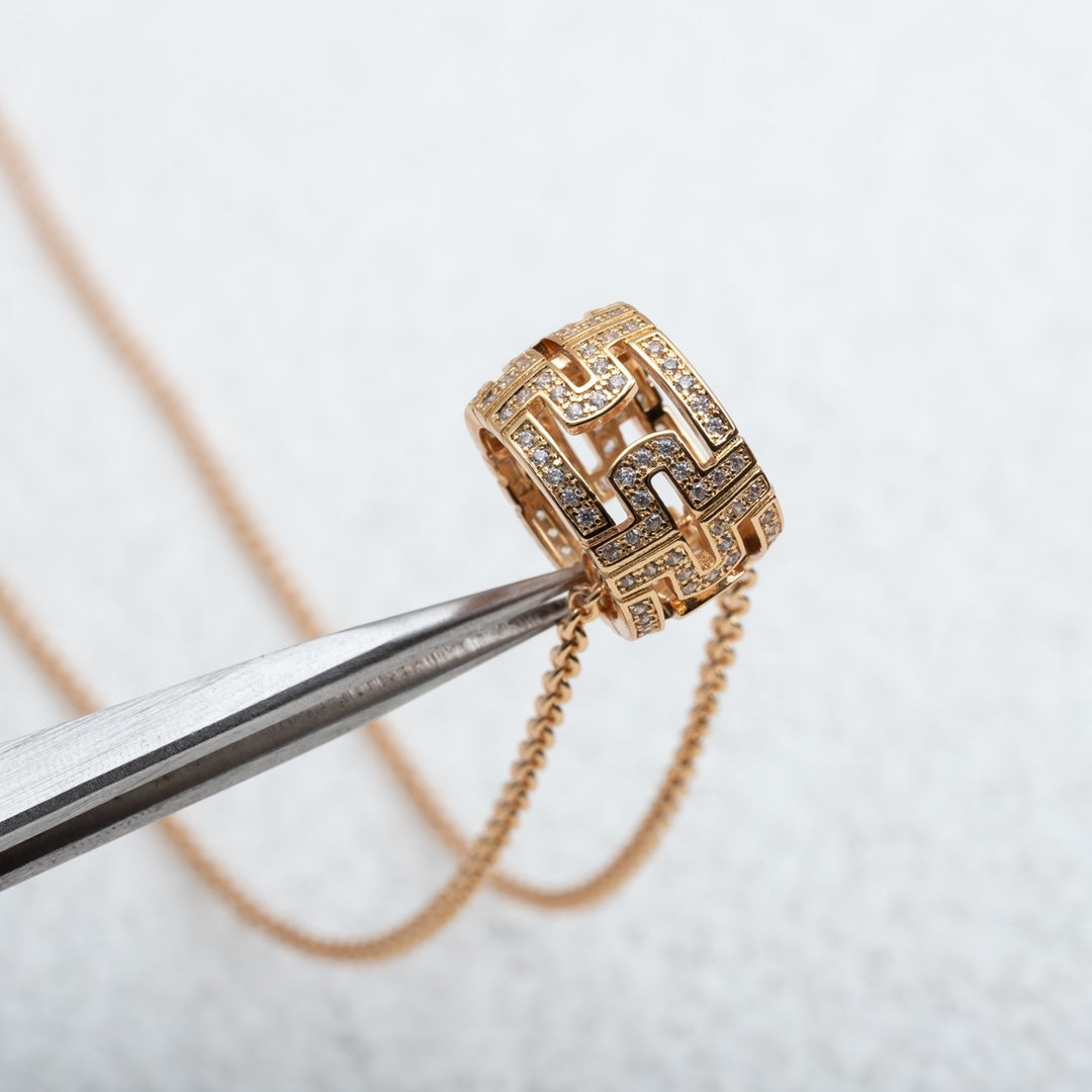 [Star Jewelry]PARENTESI NECKLACE PINK GOLD DIAMOND