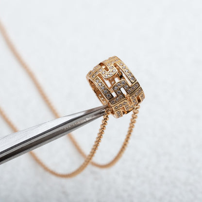 [Star Jewelry]PARENTESI NECKLACE PINK GOLD DIAMOND