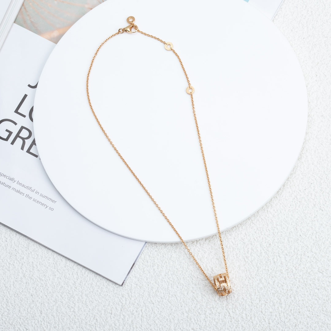 [Star Jewelry]PARENTESI NECKLACE PINK GOLD DIAMOND