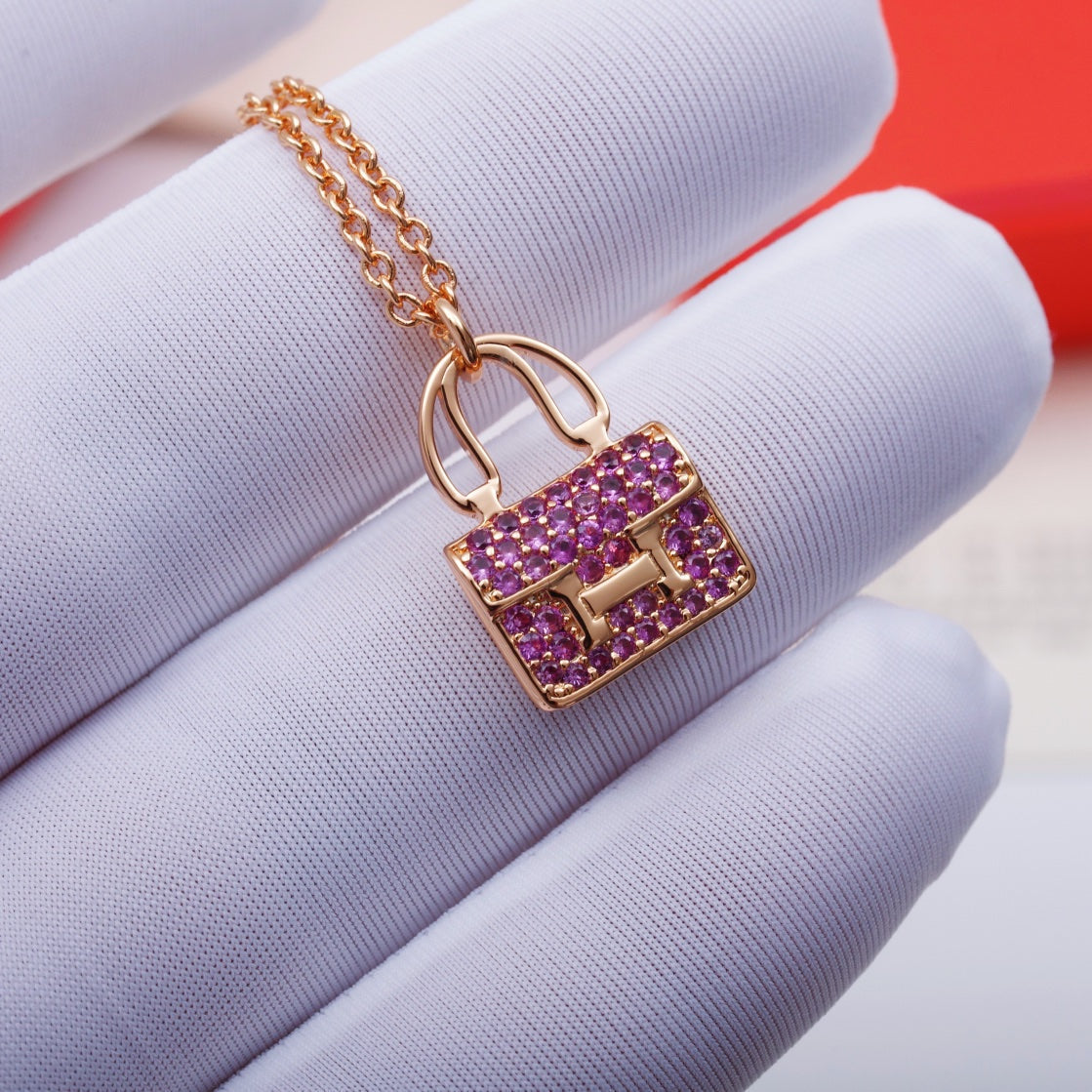 [Star Jewelry]CONSTANCE PEDANT PURPLE DIAMOND NECKLACE
