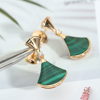 [Star Jewelry]DREAM MALACHITE PINK GOLD EARRINGS
