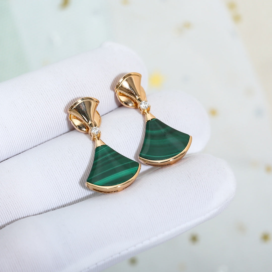 [Star Jewelry]DREAM MALACHITE PINK GOLD EARRINGS