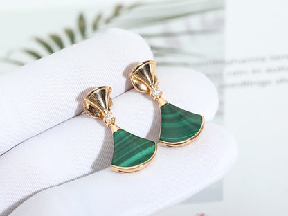 [Star Jewelry]DREAM MALACHITE PINK GOLD EARRINGS