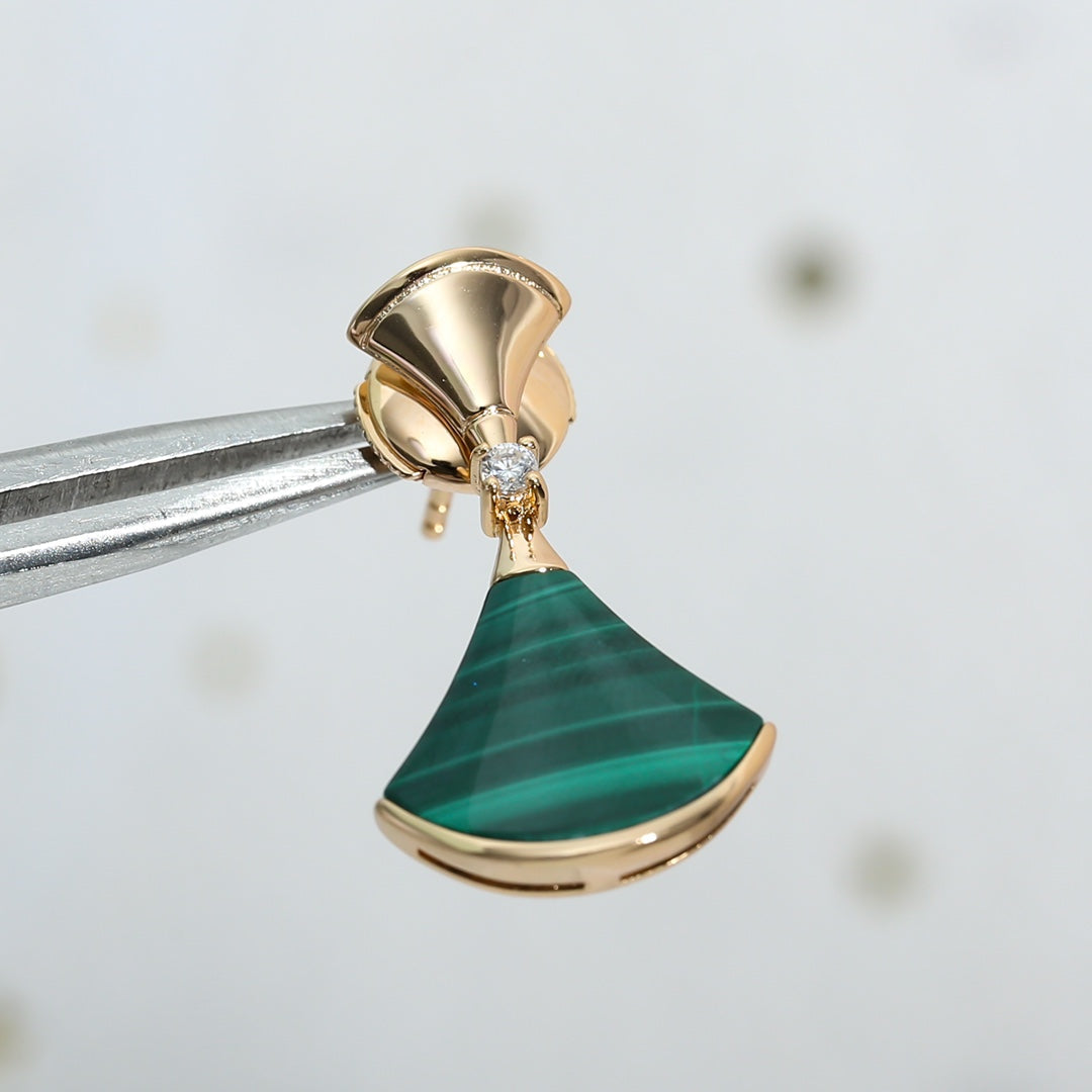 [Star Jewelry]DREAM MALACHITE PINK GOLD EARRINGS