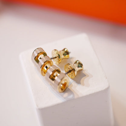 [Star Jewelry]MINI POP H GOLD EARRINGS GREY
