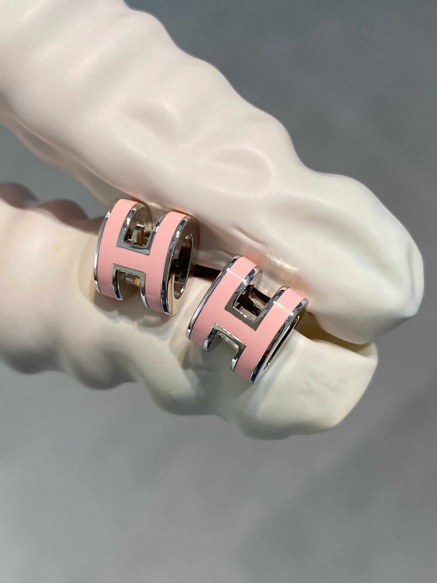 [Star Jewelry]MINI POP H SILVER EARRINGS PINK