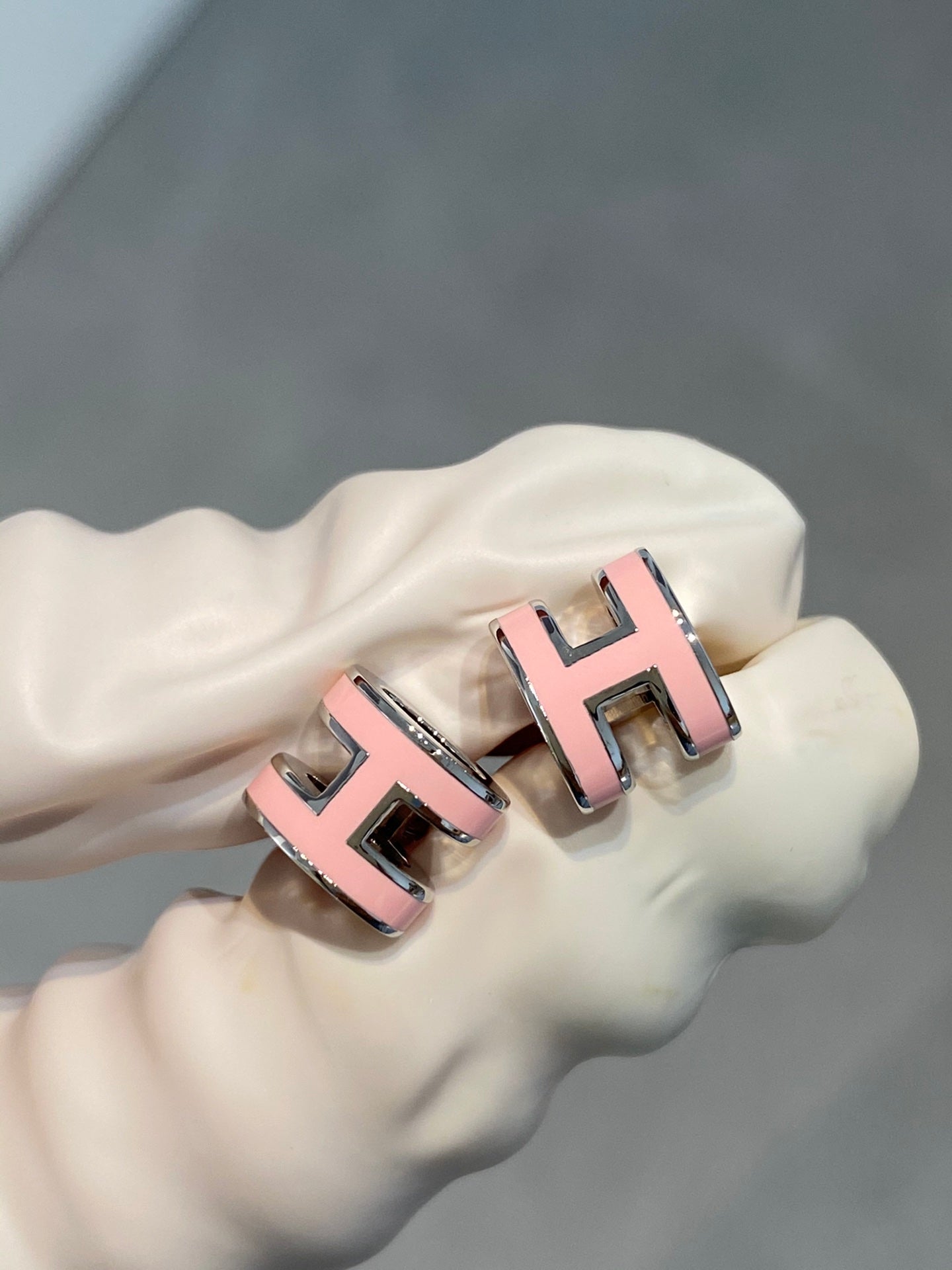 [Star Jewelry]MINI POP H SILVER EARRINGS PINK