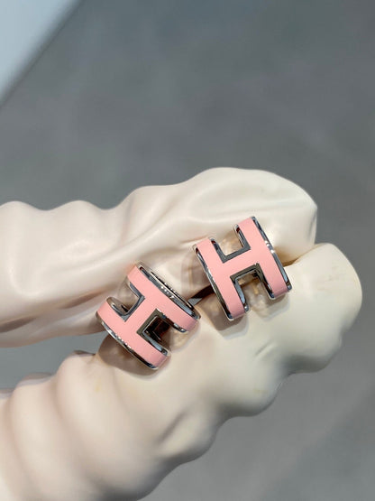 [Star Jewelry]MINI POP H SILVER EARRINGS PINK
