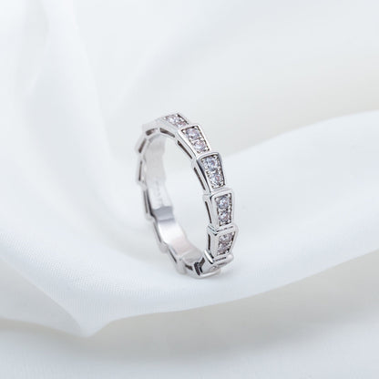 [Star Jewelry]SERPENTI RING SILVER DIAMOND PAVED 3MM
