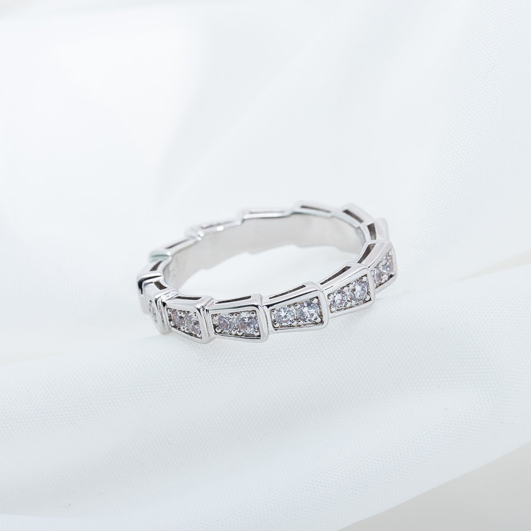 [Star Jewelry]SERPENTI RING SILVER DIAMOND PAVED 3MM