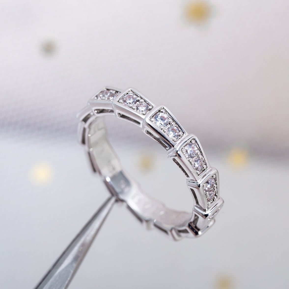 [Star Jewelry]SERPENTI RING SILVER DIAMOND PAVED 3MM