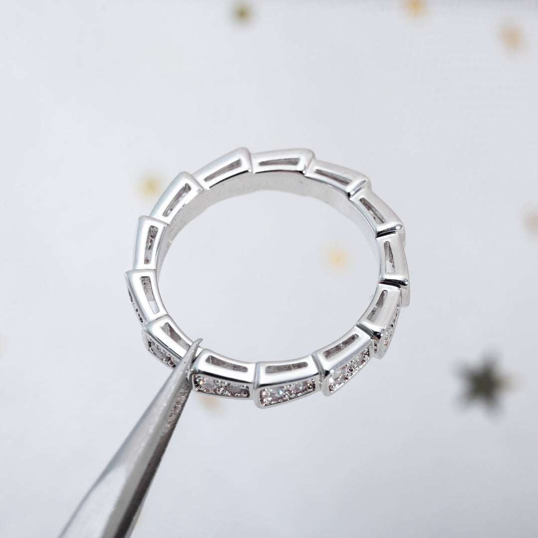 [Star Jewelry]SERPENTI RING SILVER DIAMOND PAVED 3MM