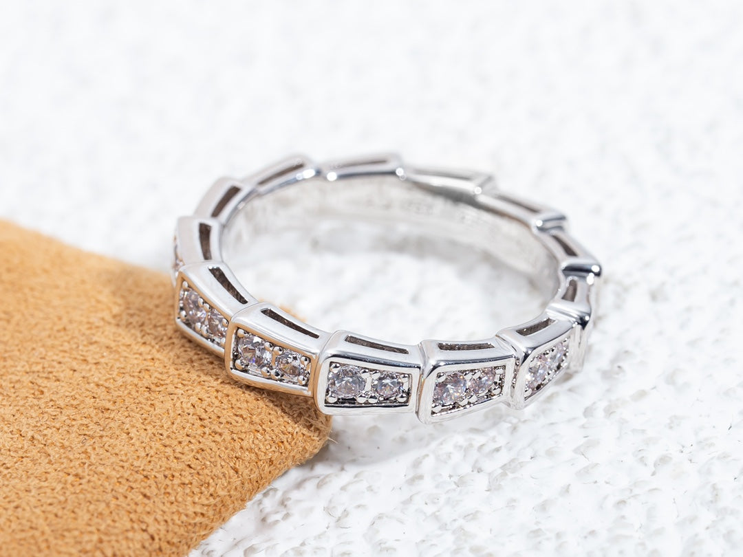 [Star Jewelry]SERPENTI RING SILVER DIAMOND PAVED 3MM