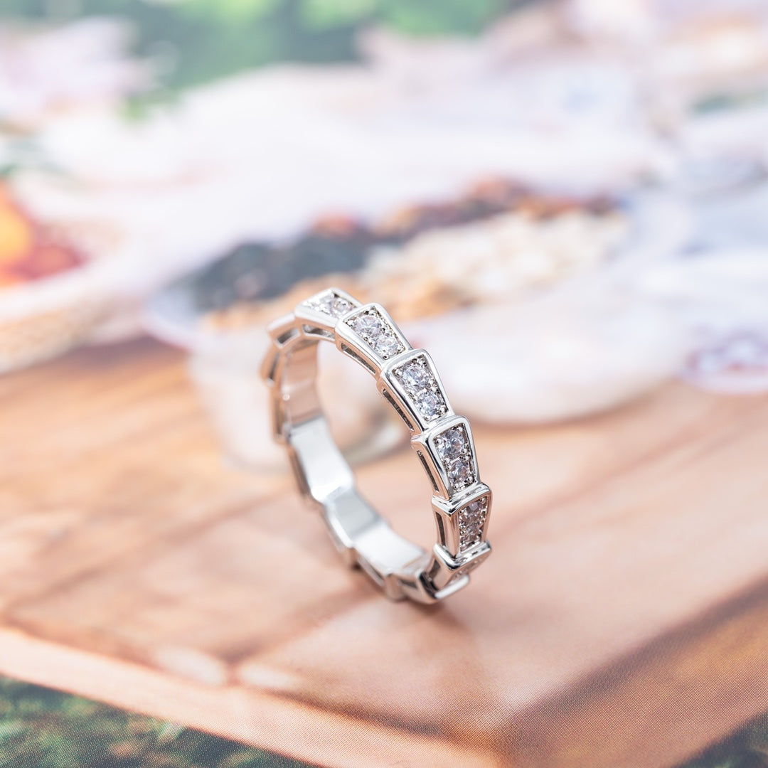 [Star Jewelry]SERPENTI RING SILVER DIAMOND PAVED 3MM