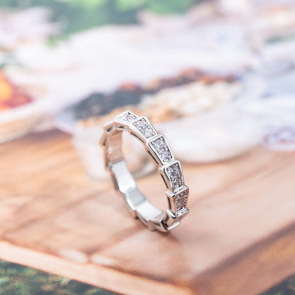 [Star Jewelry]SERPENTI RING SILVER DIAMOND PAVED 3MM
