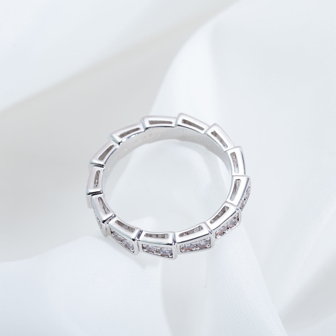 [Star Jewelry]SERPENTI RING SILVER DIAMOND PAVED 3MM