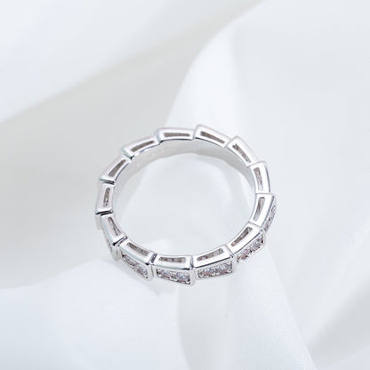[Star Jewelry]SERPENTI RING SILVER DIAMOND PAVED 3MM